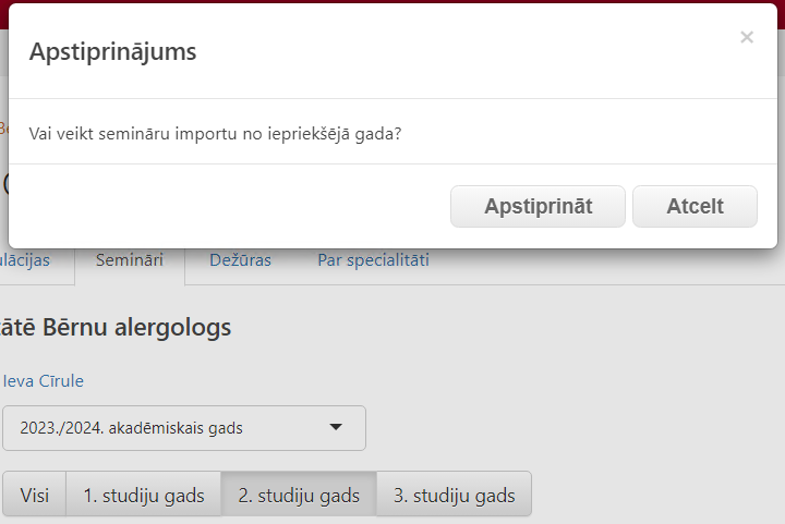 RSU IT sistēmu lietotāju Zināšanu bāze > Rezidentūras specialitātes kartīte Akadēmiskajā portālā > image-2024-1-27_16-28-21.png