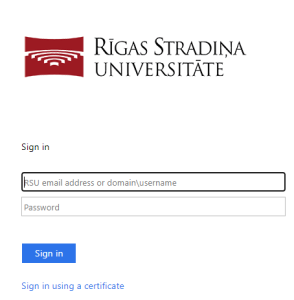 Authentication into RSU system pierakstīšanās RSU sistēmā